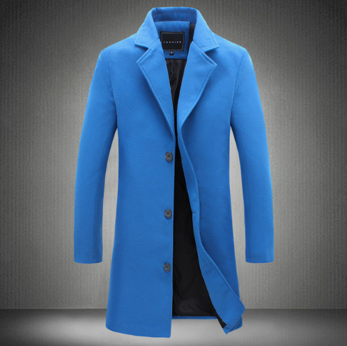 2023 Autumn Mens Solid Color Casual Business Woolen Coats